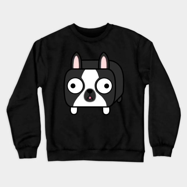 Boston Terrier Loaf - Black and White Dog Crewneck Sweatshirt by calidrawsthings